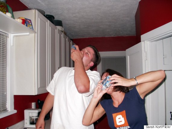 shotgunning a beer