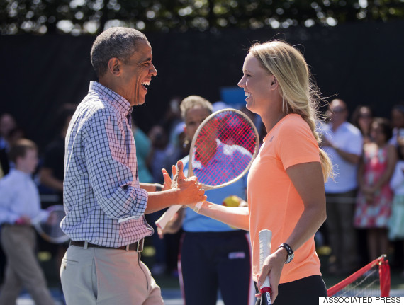 obama caroline wozniacki