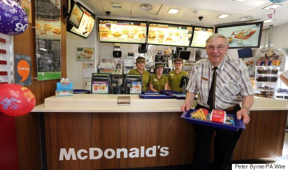 90 Year Old Mcdonalds Employee Turns Up For Birthday Bash At The
