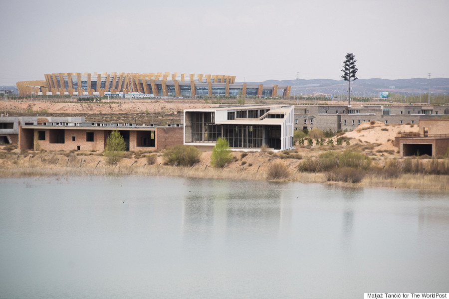 sports stadium in distance