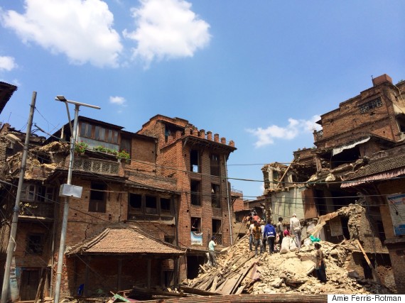 bhaktapur locals rubble