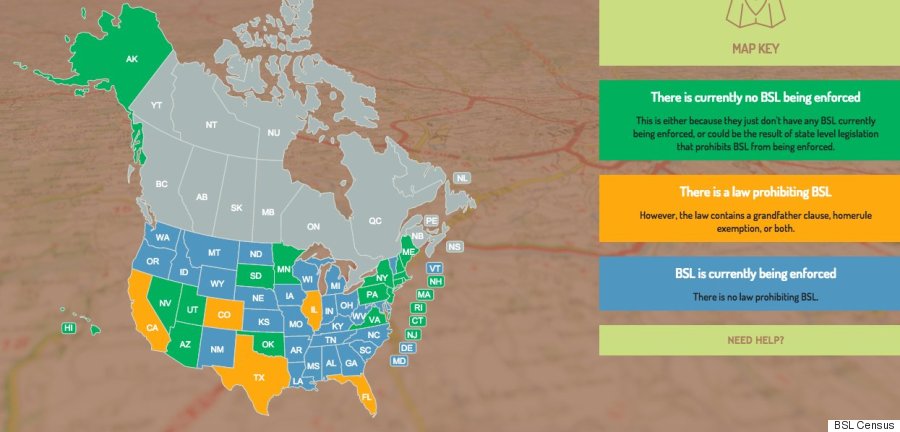 Here's A Map Of Where Your Pit Bull Isn't Welcome