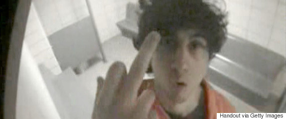 tsarnaev middle finger