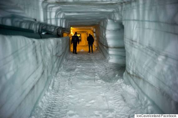 into the glacier