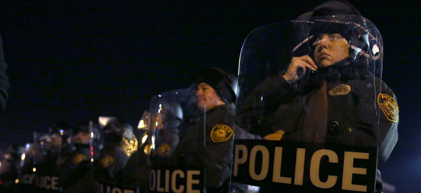 ferguson police line