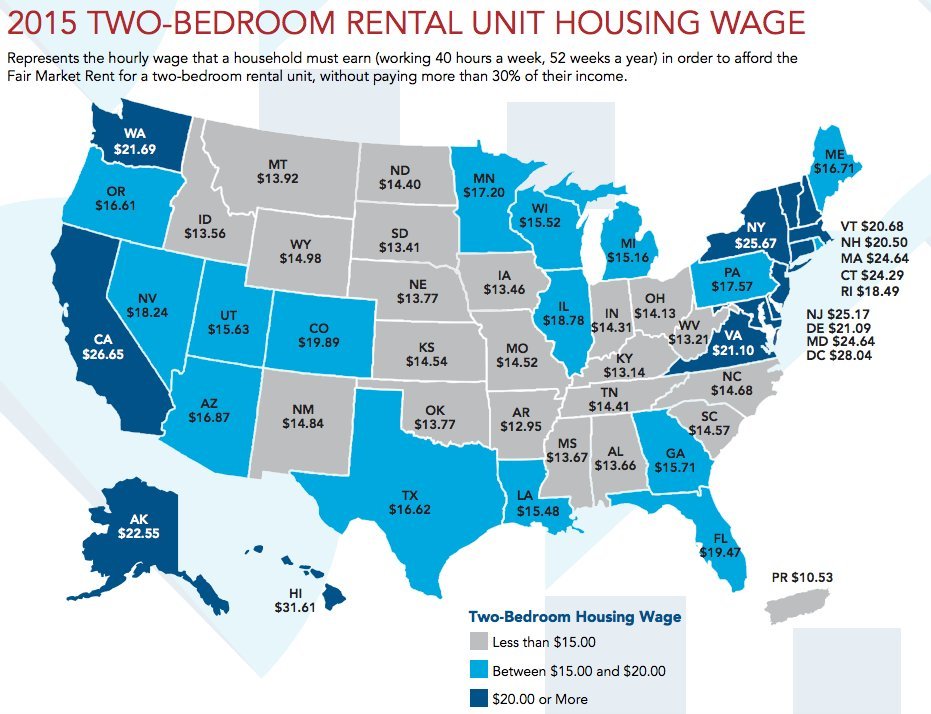 this is the hourly wage you need to afford a 2-bedroom