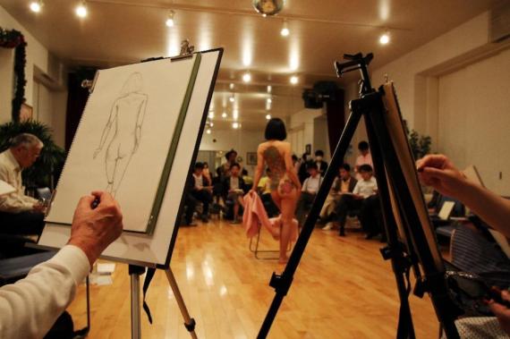 nude life drawing models