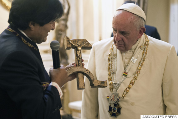 pope crucifix bolivia