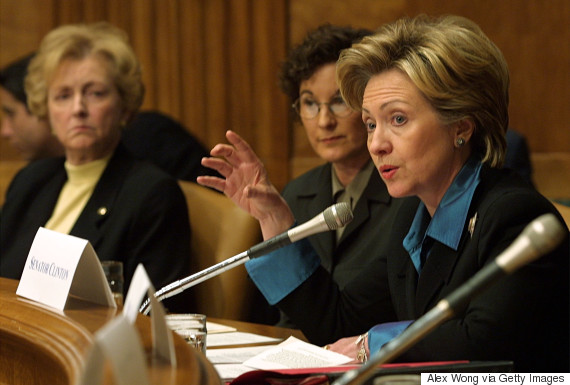 Sen. Jean Carnahan (D-Mo.), left, at a policy forum with Sen. Hillary Clinton (D-N.Y.), hosted by the National Center for Policy Research March 15, 2001 in Washington, D.C.