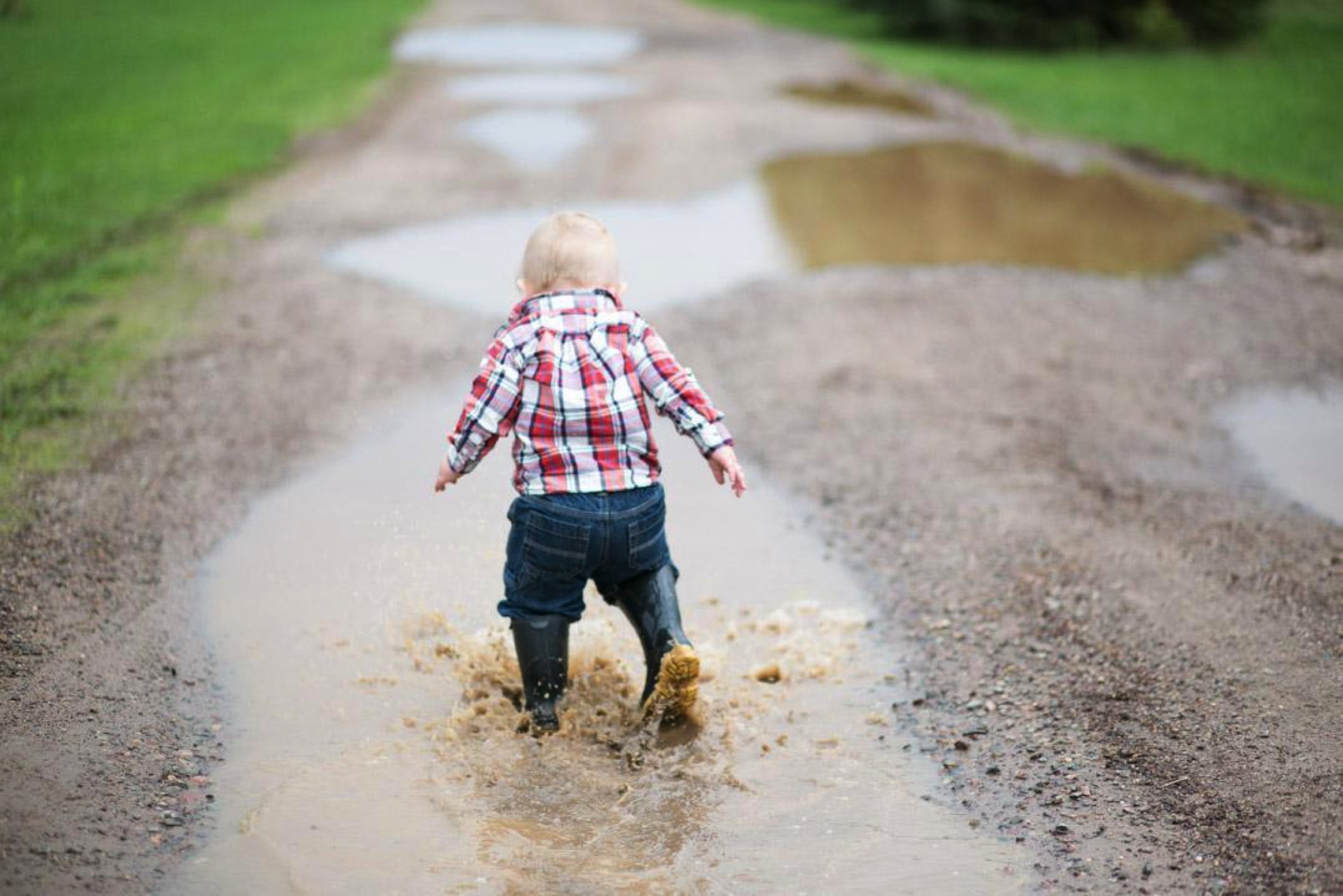 jumping in puddles