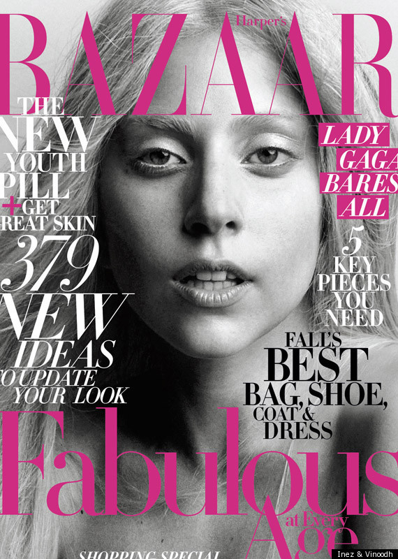 Lady Gaga Covers Harper's Bazaar; Gaga Goes Natural In October Bazaar ...