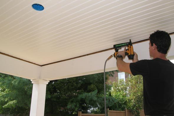 On the Porch: Installing a Beadboard Ceiling (VIDEO ...