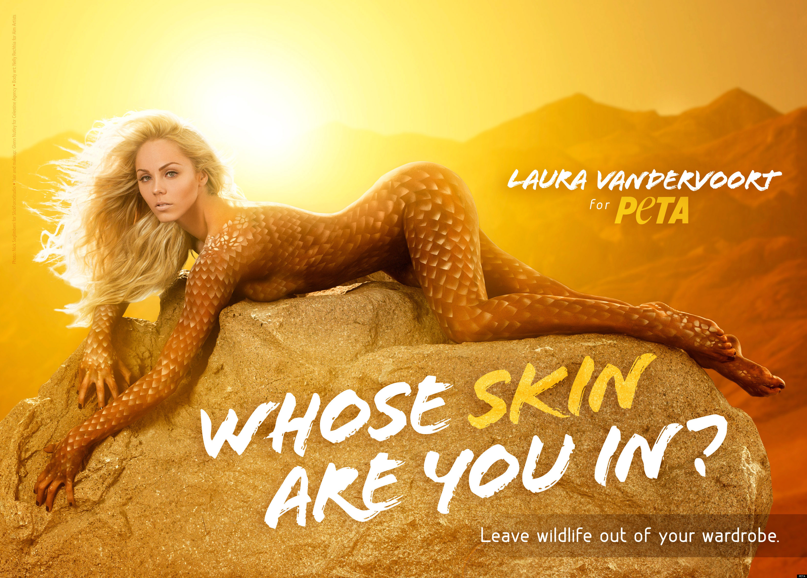 Laura Vandervoort In PETA Ad, Actress Strips Down To Save ...