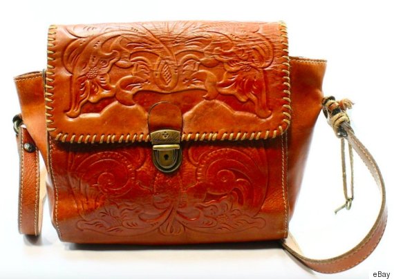 tooled leather bag