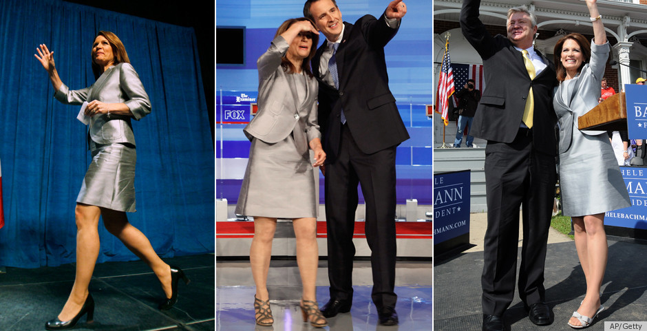 Michele Bachmann Repeats Silver Suit Picks Better Shoes PHOTOS