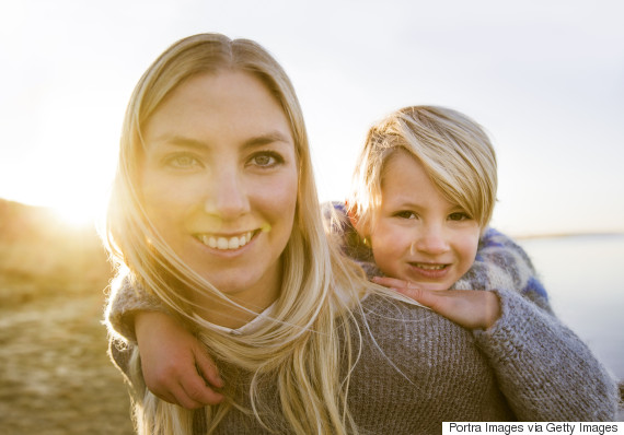 woman kid outside