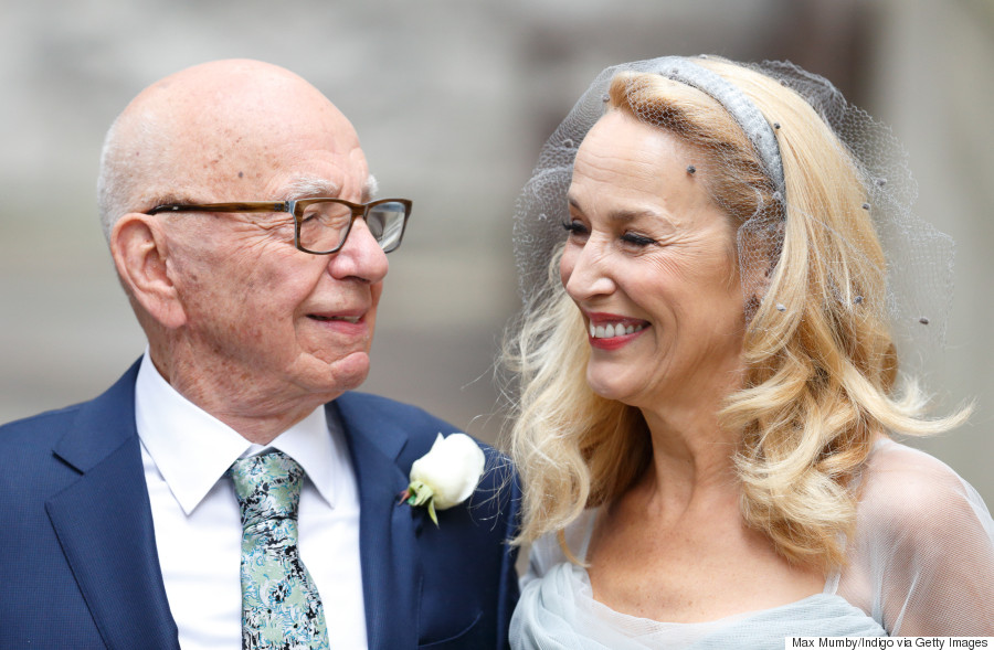 Jerry Hall Looks Stunning In Vivienne Westwood Wedding Dress As She ...