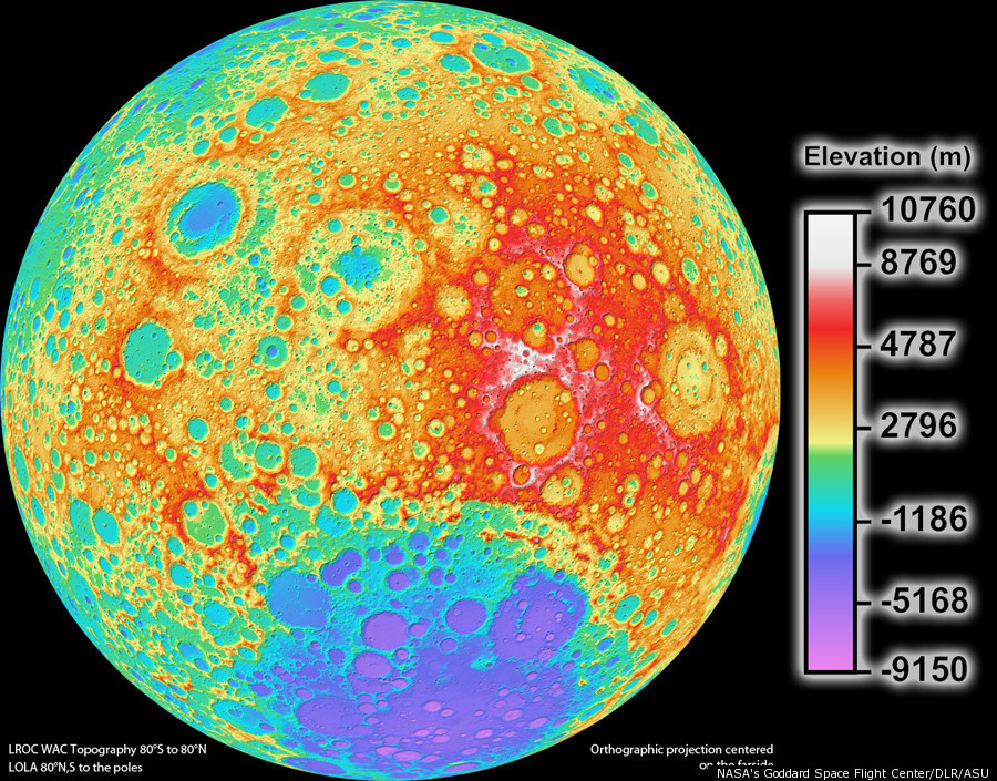 Moon Map: NASA LRO Creates High-Resolution Topographic Map Of The Moon ...