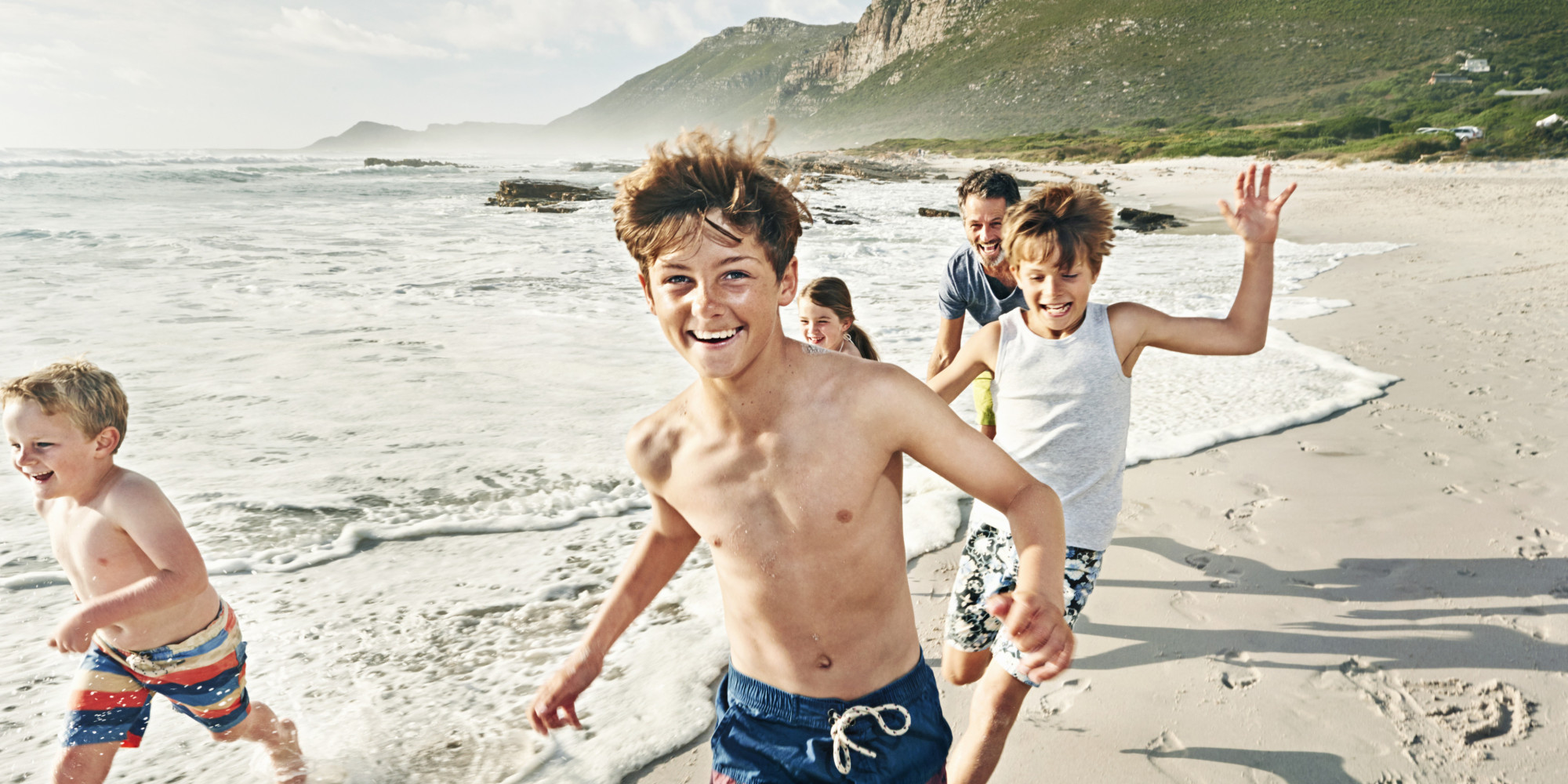 Family nudist boy