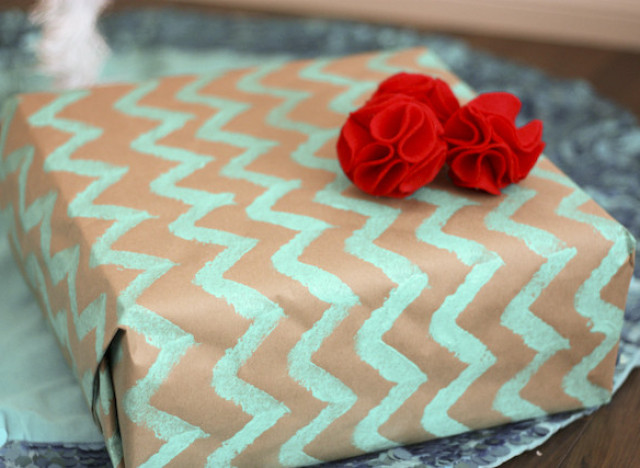 Red chevron deals wrapping paper