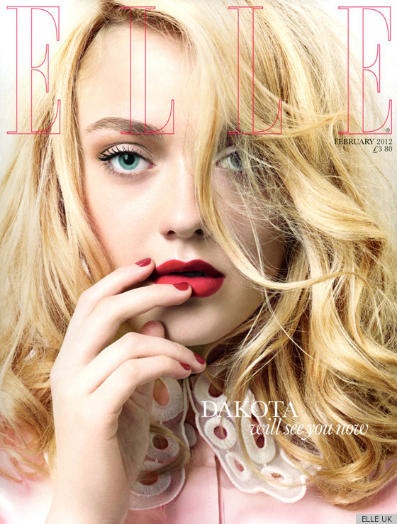 Dakota Fanning Covers Elle Uk With Very Red Lips Photos Huffpost 4356