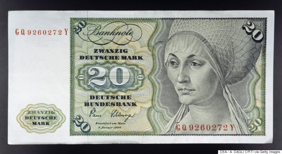 germany 20 deutschmark bill