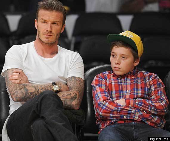 David Beckham Takes Son Brooklyn To Watch the Basketball To Celebrate ...