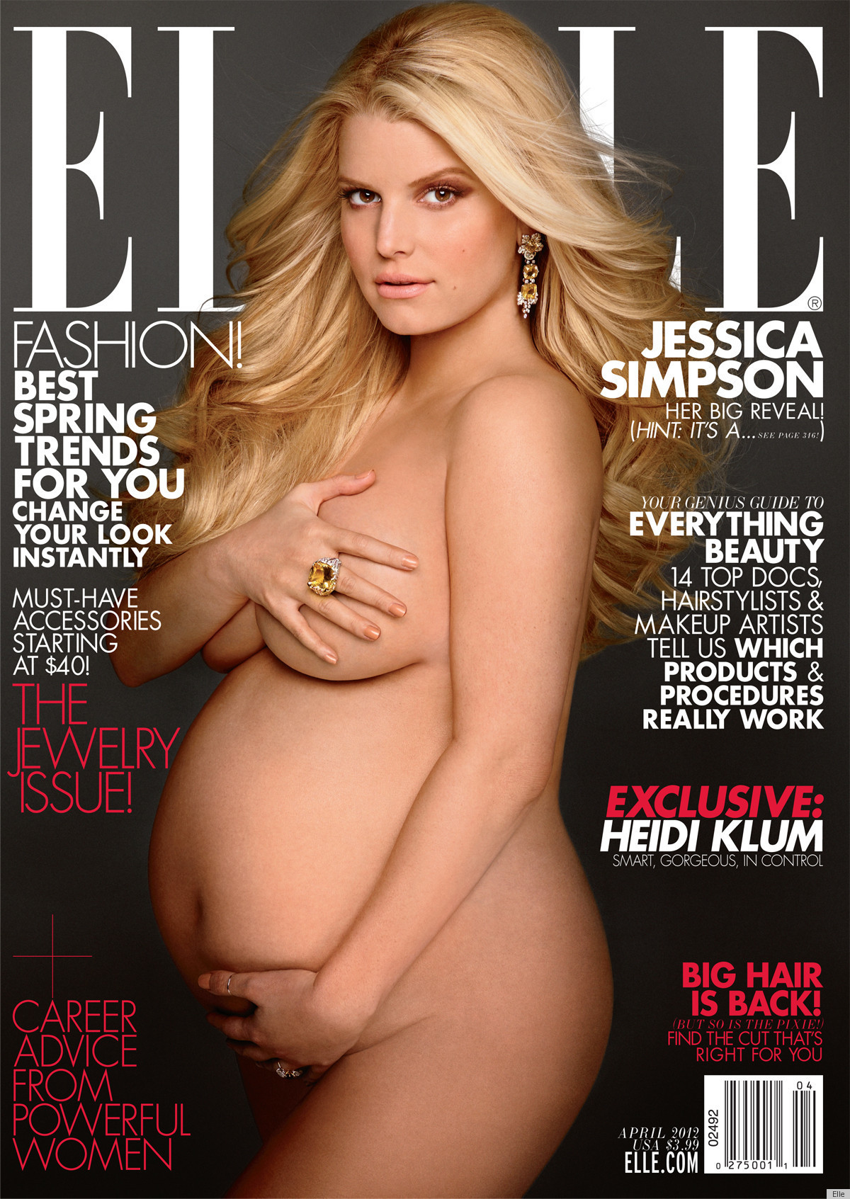 Jessica Simpson Nude Pregnant 'Elle' Cover: Singer Reveals She's Having A  Girl! (PHOTOS)