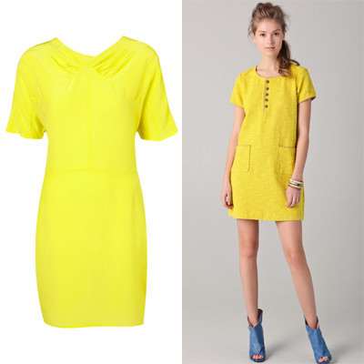 a yellow dress