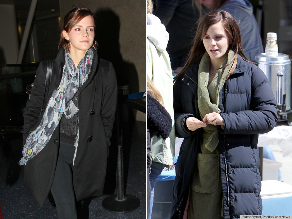 Emma Watsons hair is now a dark brown color  see the look