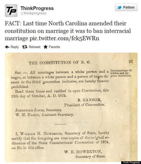 Amendment One Passes Shocking Fact About North Carolinas Gay Marriage 