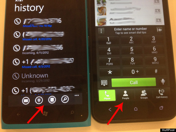 windows phone buttons