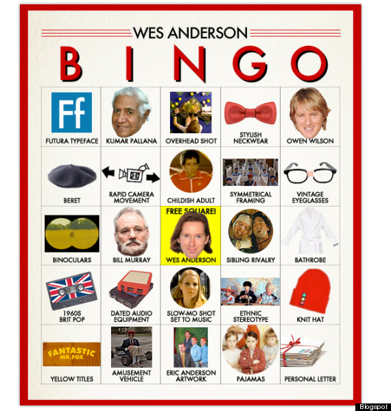 wes anderson bingo