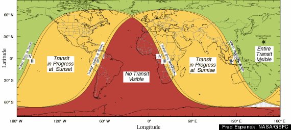 venus transit 2012 map