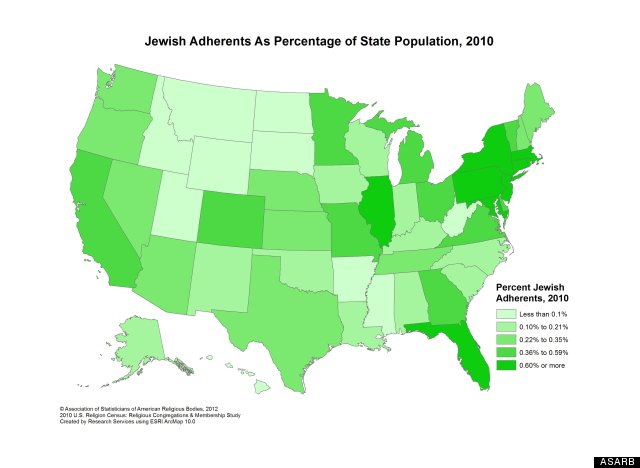 most least jewish states