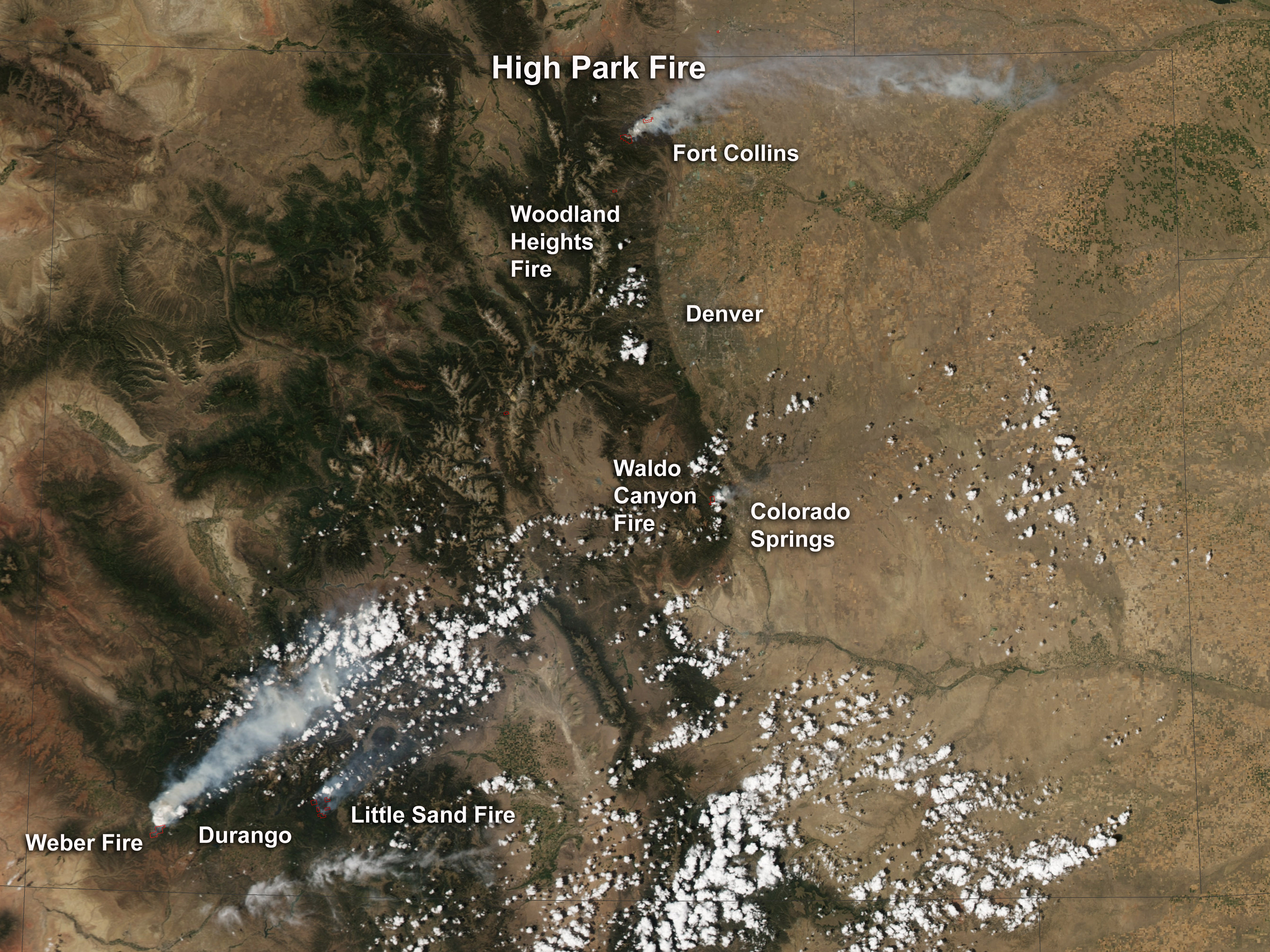 colorado wildfires from space