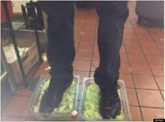 burger king employee steps in lettuce