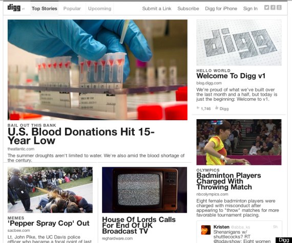 digg v1 redesign