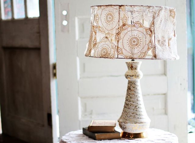 craft of the day doily lamp shade