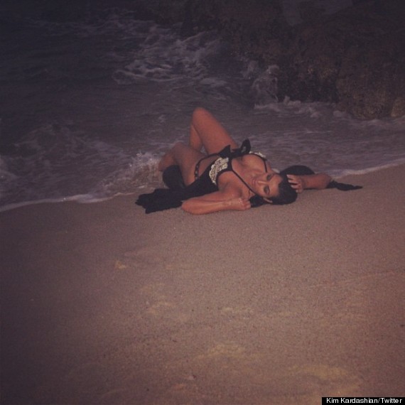 kim kardashian bikini beach