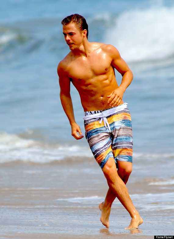 derek hough shirtless beach