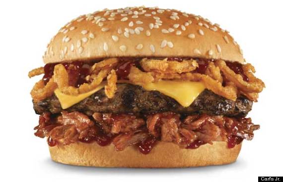 carls jr pulled pork burger