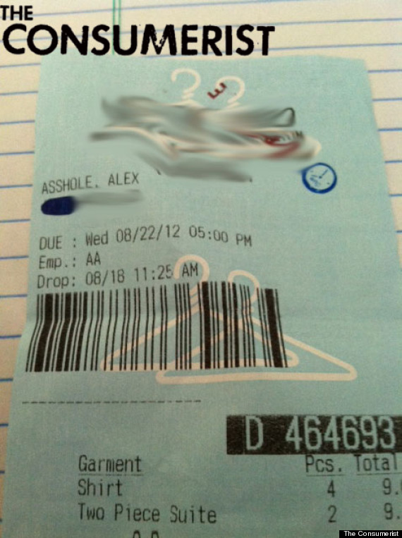 alex asshole laundry ticket