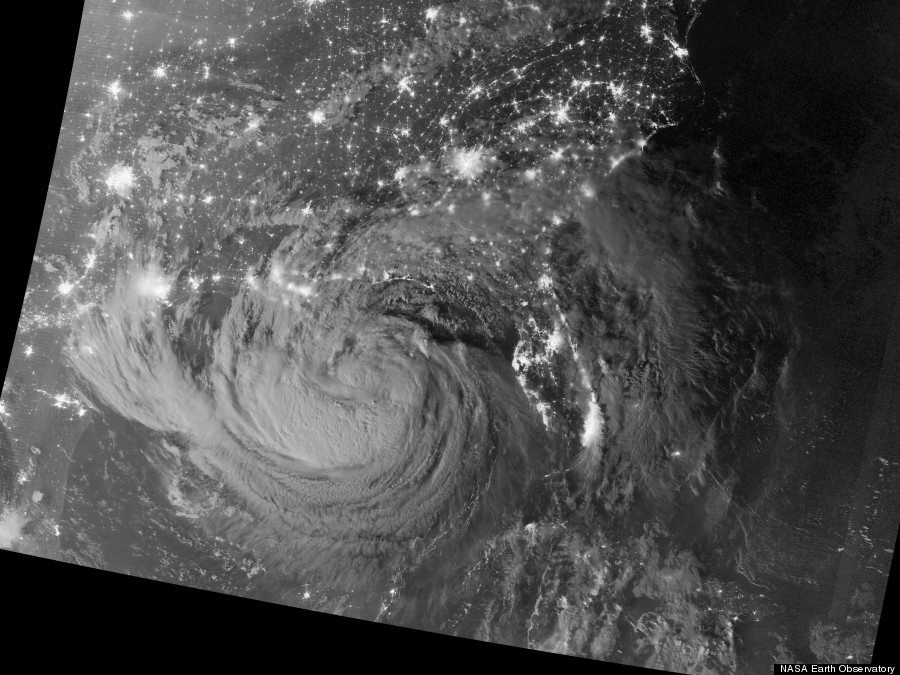 hurricane isaac at night