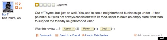 david viens killed cooked wife yelp review thyme