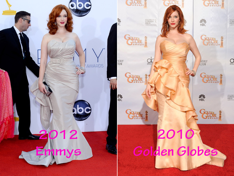 christina hendricks 2010 golden globes dress