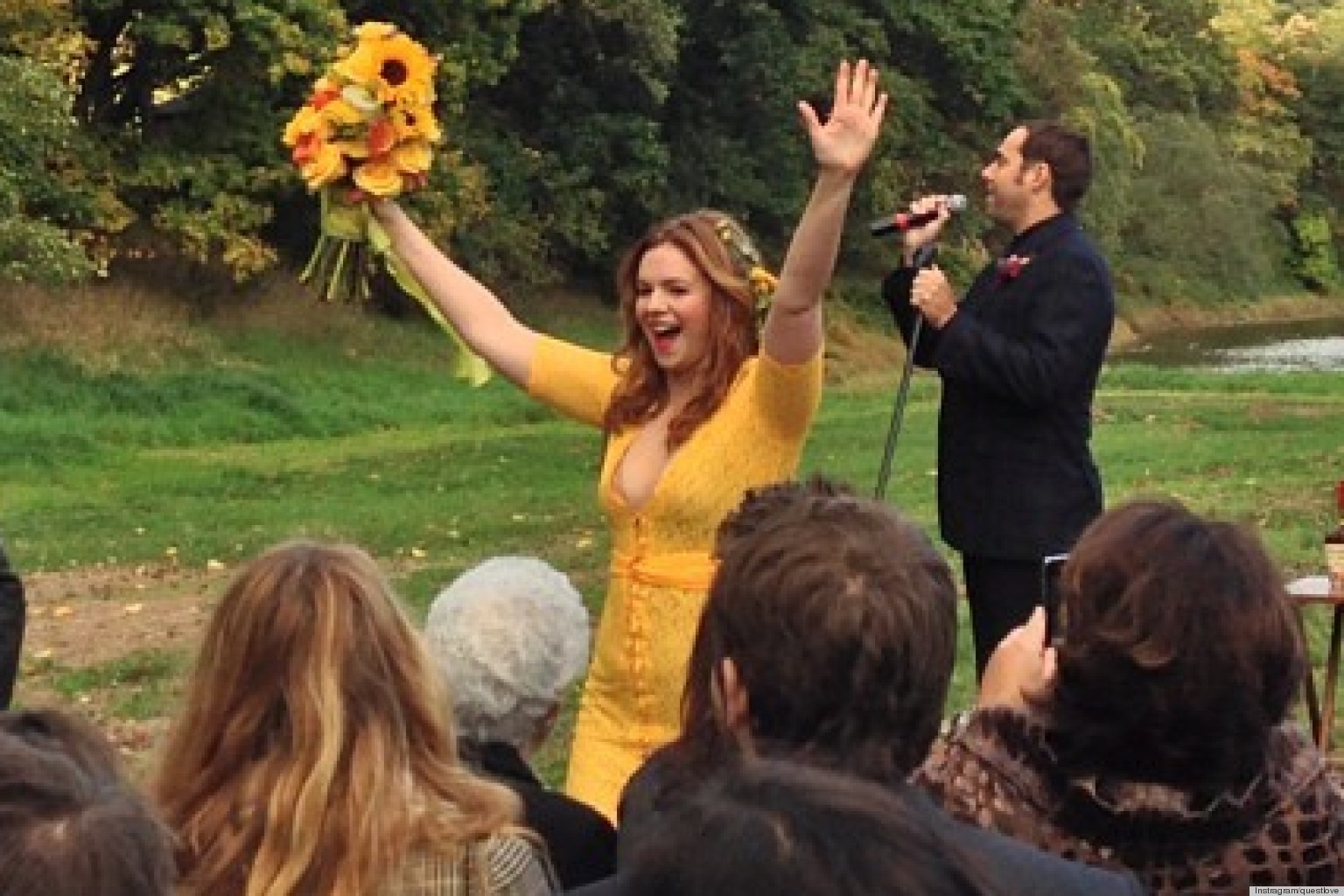 Amber Tamblyn Dress: Is Yellow (And Pink And Green...) The New Wedding ...