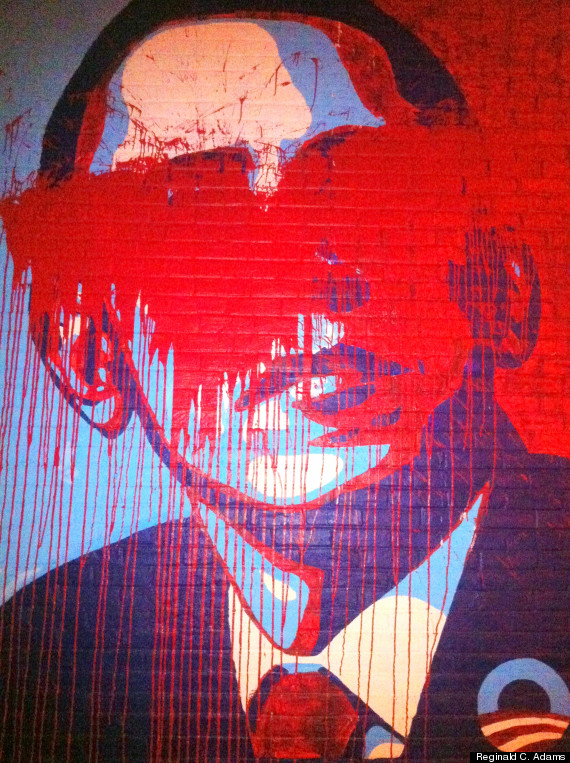 obama mural vandalism