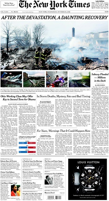 new york times sandy