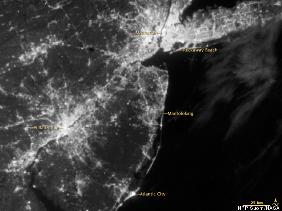 sandy blackouts from space before